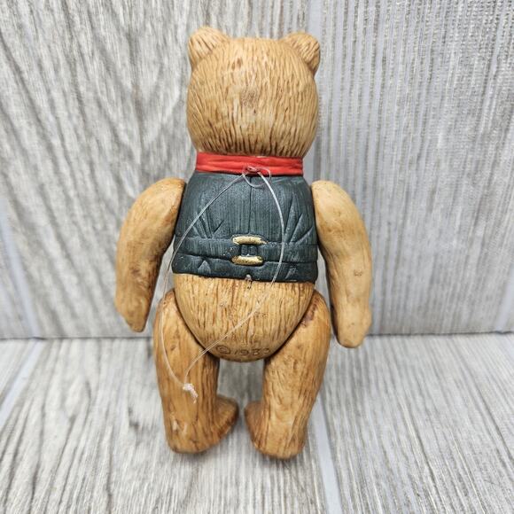 Vintage 1983 Dept 56 Bear Figurine Bow Tie Vest Articulated Arms Teddy Decor Fig - Picture 2 of 5
